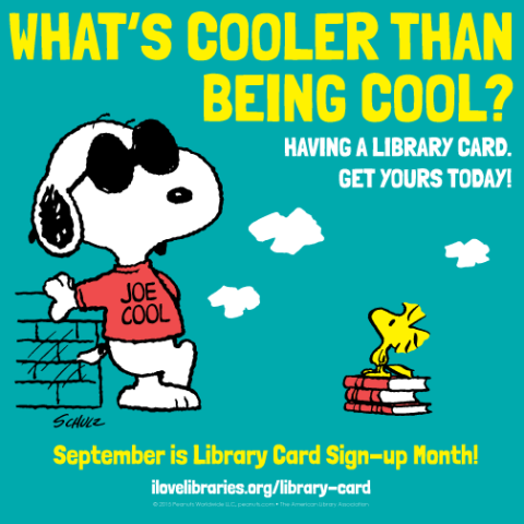 national library card sign up month snoopy image