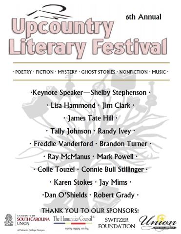 USC-Union to host Upcountry Literary Festival flyer image