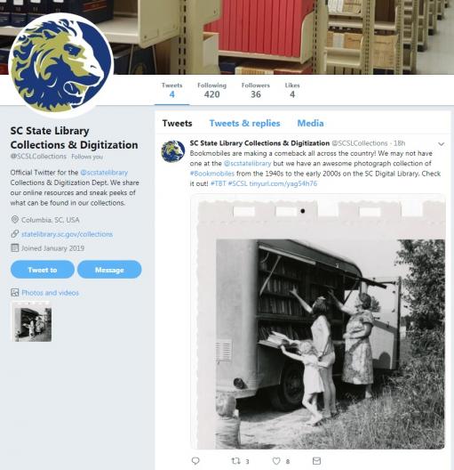 SCSL Collections Twitter Account screenshot