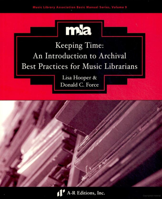 Cover of Keeping Time: An Introduction to Archival Best Practices for Music Librarians 