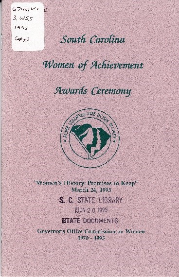 Cover of South Carolina Women of Achievement Awards Ceremony