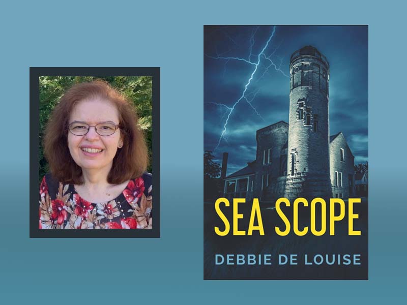 Author photo and cover of her book Sea Scope.