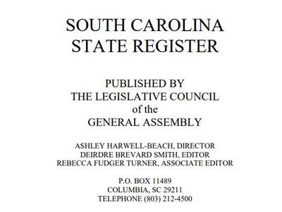 Cover of SC State Register