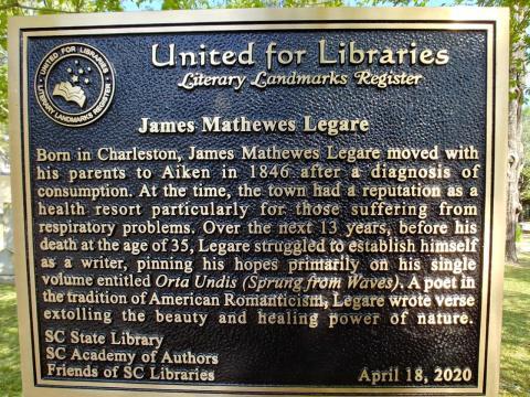 James Mathewes Legare Literary Landmark