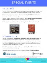 image of flyer for events in dorchester relating to the cecil williams exhibit