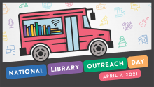 national library outreach day logo with bookmobile