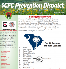 Cover of the SCFC Prevention Dispatch Newsletter
