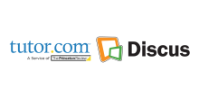 Logos for Tutor.com and Discus